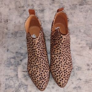 Nine West Brown Leopard Ankle Booties